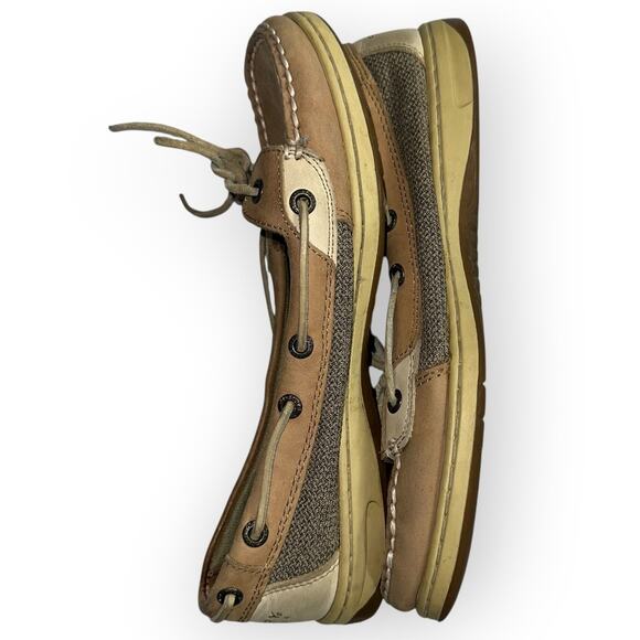 Sperry Top-Sider Angelfish Women's Boat Shoes Sz 8.5M Tan Leather Slip On Casual - Picture 6 of 7